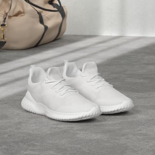 Kapsen Men's Non Slip Running Shoes Ultra Light Breathable Casual Walking Shoes Fashion Sneakers Mesh Workout Sports Shoes White - Image 2
