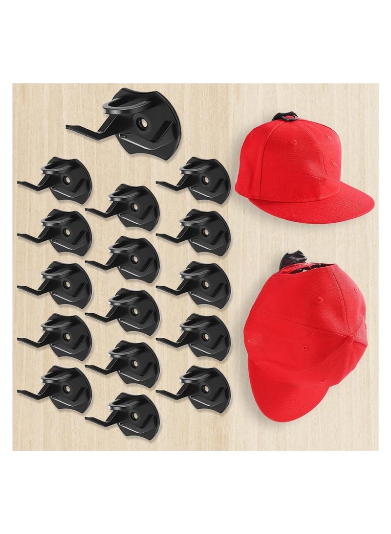 16 Pack Hook for Hats, Adhesive Hat Hooks for Wall Baseball Caps, Strong Hold hat Wall Organizer, Minimalist hat Display Rack, No Drilling Hat Racks (Color : Black)  - Image 1