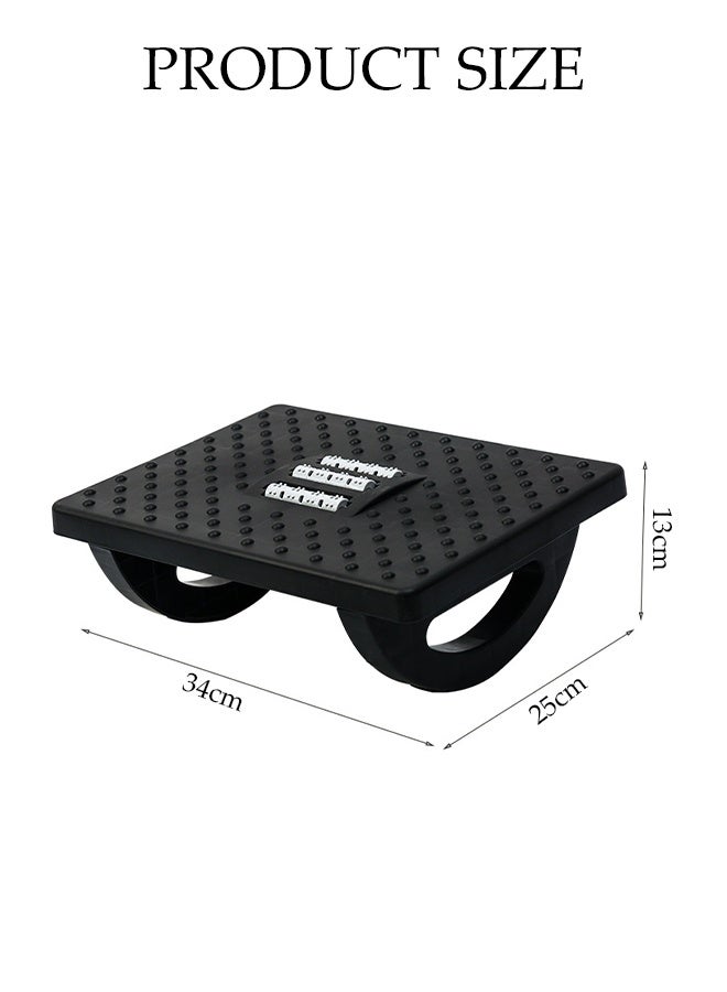 DUNISO Foot Rest For Under Desk, Ergonomic Foot Rest Under Desk, 180° Rocking Desk Foot Stool with Massage Surface, Foot Massager for Home, Office, Relieve Leg Pressure,Promote Leg Circulation (Black) - Image 2