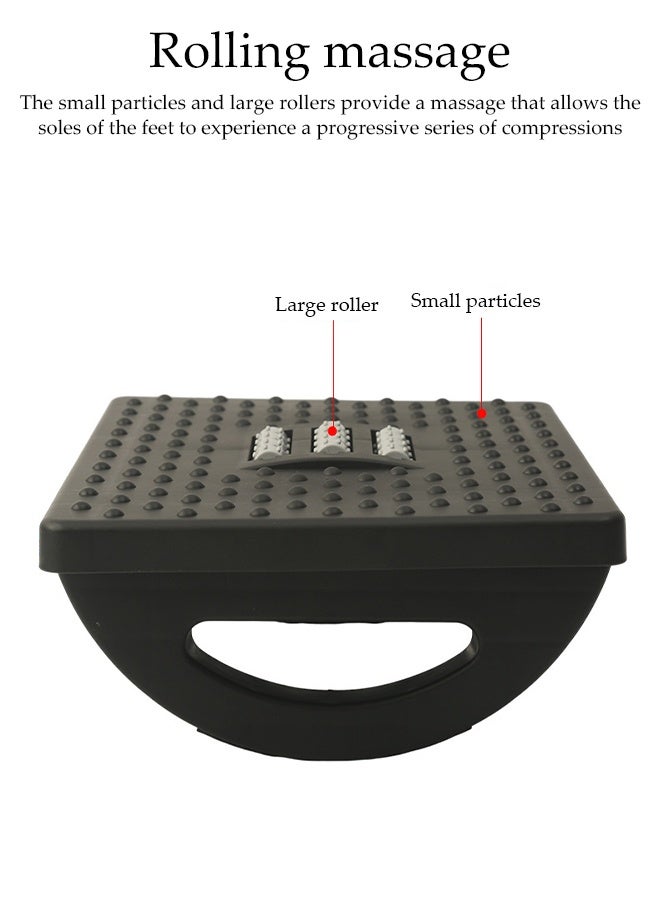 DUNISO Foot Rest For Under Desk, Ergonomic Foot Rest Under Desk, 180° Rocking Desk Foot Stool with Massage Surface, Foot Massager for Home, Office, Relieve Leg Pressure,Promote Leg Circulation (Black) - Image 5