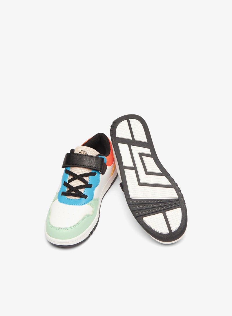 Kappa Boys' Colourblock Low-Ankle Sneakers with Hook and Loop Closure - Image 3