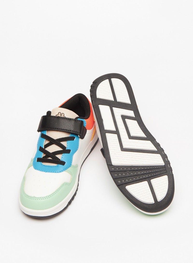 Kappa Boys' Colourblock Low-Ankle Sneakers with Hook and Loop Closure - Image 3
