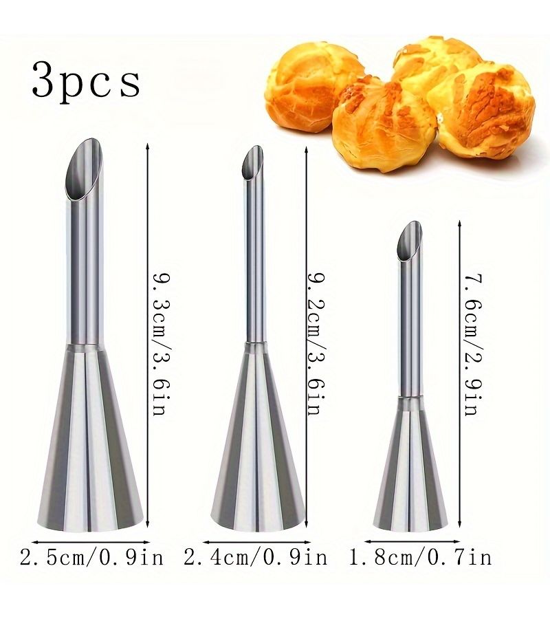 Set Of 8 Stainless Steel Cream Piping Tips For Cake Decorating 304 Grade - Image 3