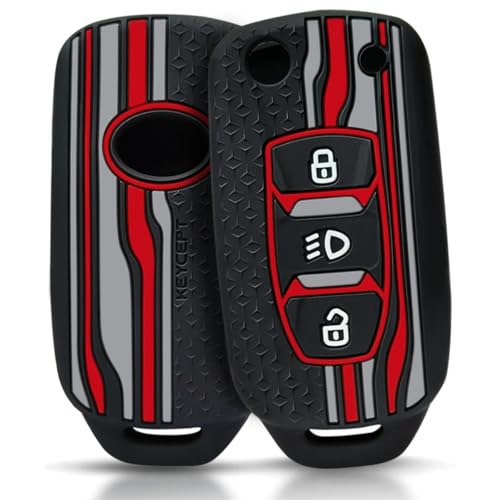 KEYCEPT Tristar Key Cover for Tata Tiago | Nexon | Altroz | Punch | Tigor | Zest | Curvv | Hexa | EV and Facelift for 3 Button flip Key. (Black) - Image 1