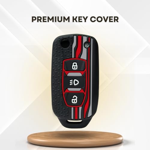KEYCEPT Tristar Key Cover for Tata Tiago | Nexon | Altroz | Punch | Tigor | Zest | Curvv | Hexa | EV and Facelift for 3 Button flip Key. (Black) - Image 4