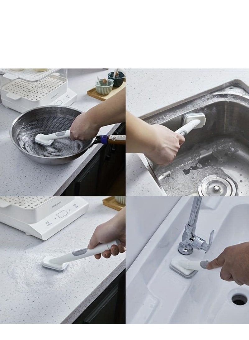 Plan A Cleaning Brush - Multifunctional Kitchen Tool Effortless Cleaning Long Handle 4 Extra Heads for Dishes, Pots, Pans (1 Set) - Image 4