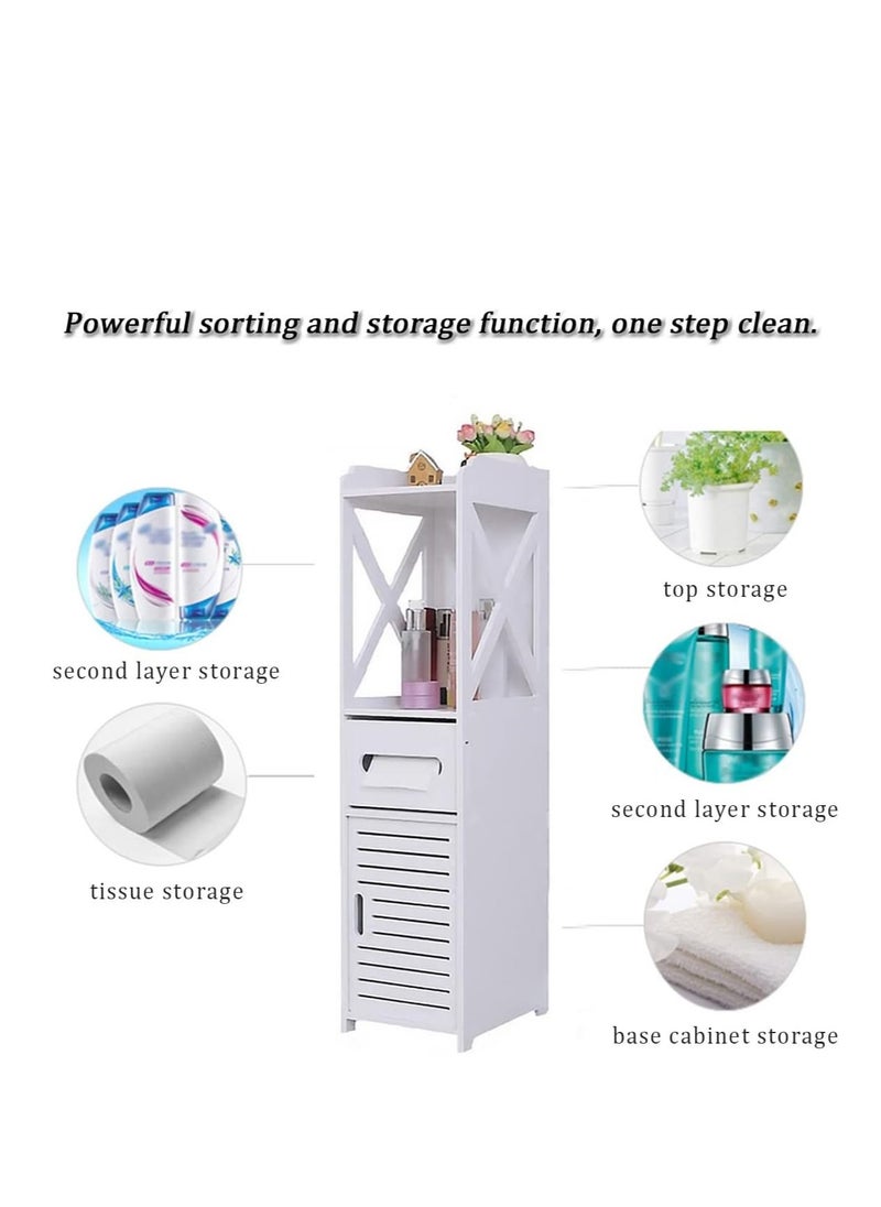 FFD Bathroom Floor Cabinet Free Standing slim bathroom cabinet with A Paper Towel Drawer and Cupboard Storage Organizer - pzsku/ZBAB1B6738C8D015F3935Z/45/_/1683989472/c45d539f-382d-4679-a987-053046eef29e