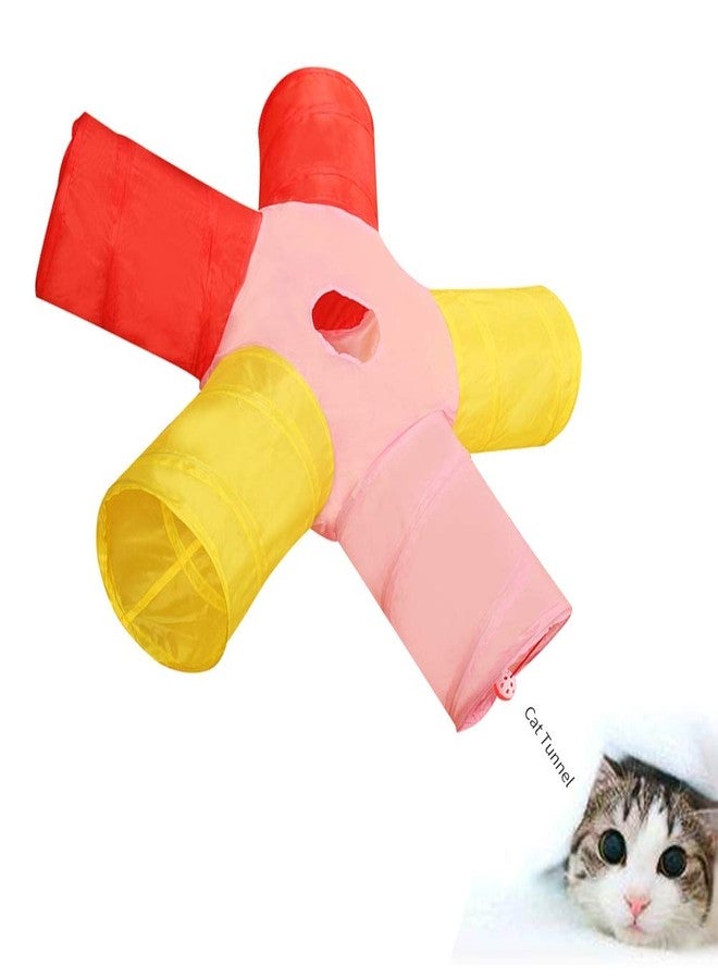 Pets Empire Pet Cat Toy Tunnel Collapsible Foldable 5 Way Play Game Tube for Training Indoor Outdoor - Image 1
