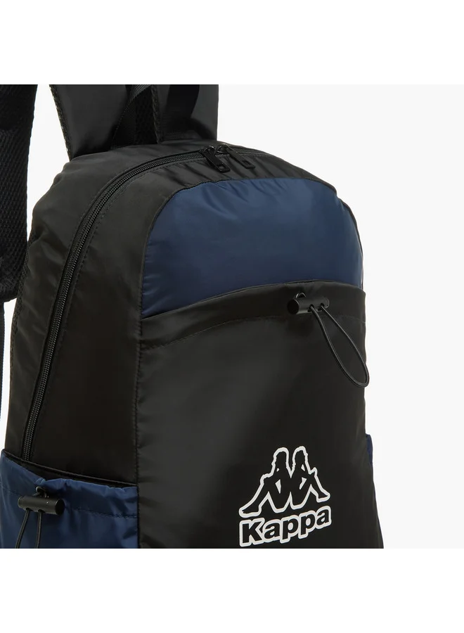 Kappa Boys Logo Print School Backpack with Adjustable Straps and Zip Closure - 17x31x43 cm