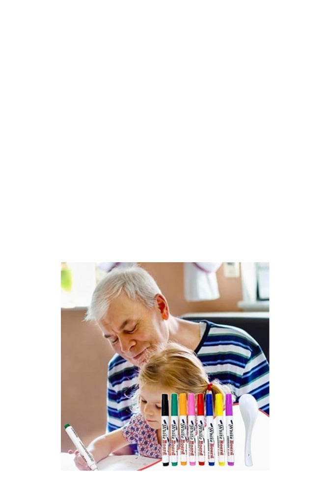 Magic watercolour pens for creating drawings that float on water, erasable marker pens for whiteboards, toys for girls and boys, 12 pieces, multicoloured  - Image 5