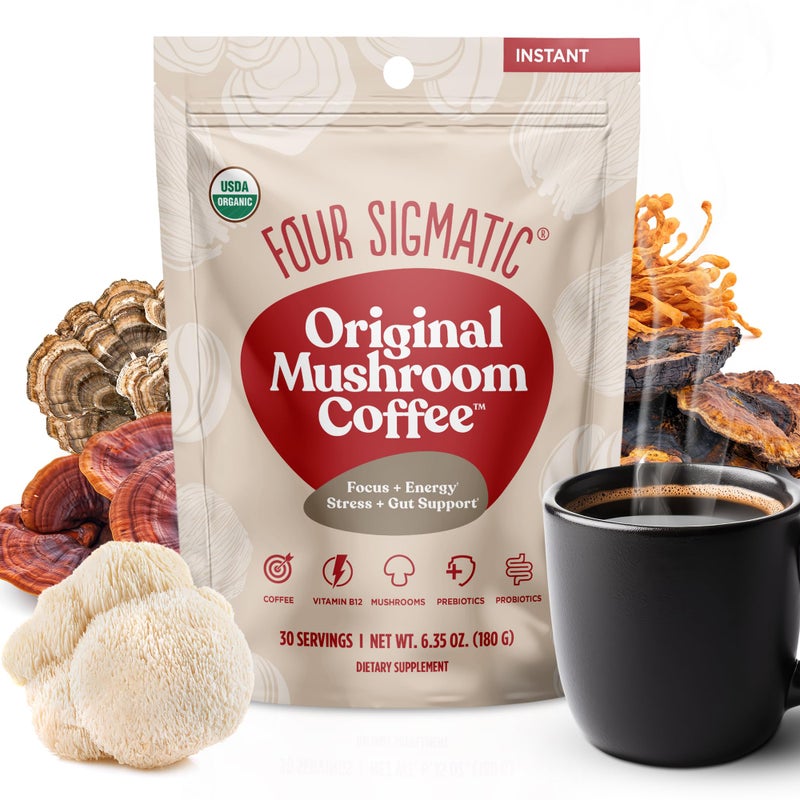 Four Sigmatic Original Mushroom Coffee | High Dose Lion's Mane, Chaga, Turkey Tail, Cordyceps and Reishi | Energy, Focus & Immune Support | 30 Servings - Image 1