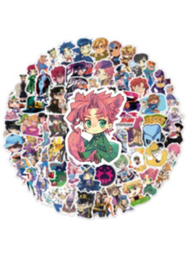 NIBEMINENT 100 Pcs Cartoon JoJo's Bizarre Adventure Deco Kit Waterproof Stickers, High Definition Printing Bright Colors, Suitable for Laptop Skateboard Luggage Water Bottle Guitar DIY - Image 3