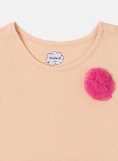 Nautinati Nautinati Girls’ Cotton Striped Mesh Dress with Knitted Upper Bodice  - Image 3