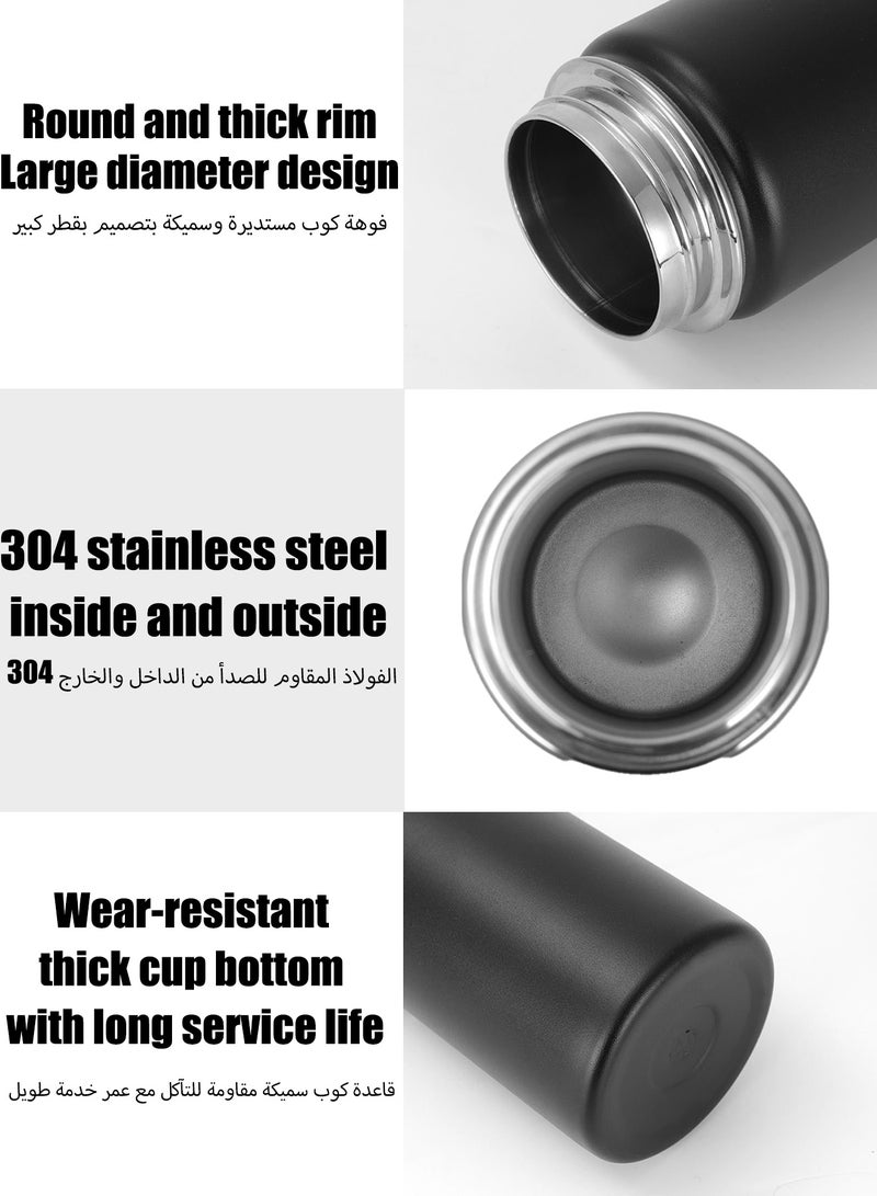 WEMART Sports water bottle, water bottle Stainless Steel,32 Oz,Outdoor Travel Portable Leak-Proof Drinkware Does Not Contain Bpa,304 Stainless Steel, With 3 Lids Hot And Cold Drinks,Black - Image 2