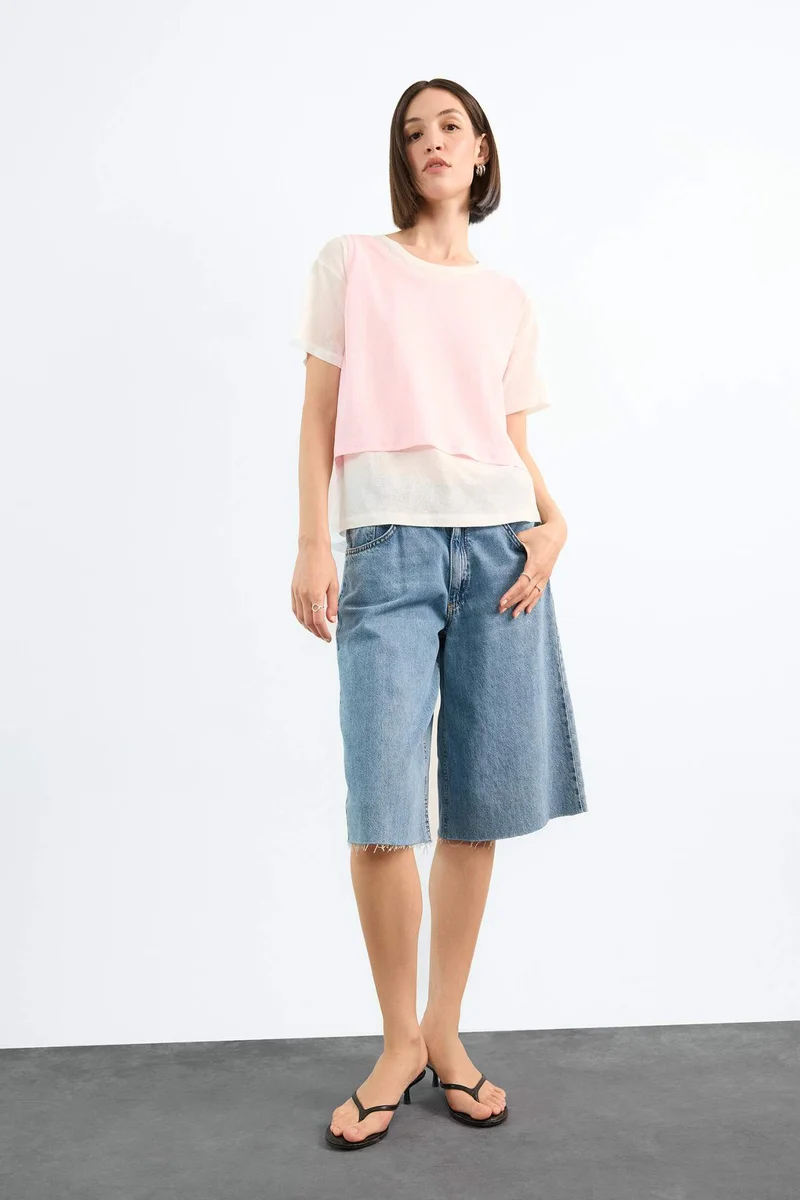 ديفاكتو Oversize Fit Short Sleeve 2 Piece T-Shirt