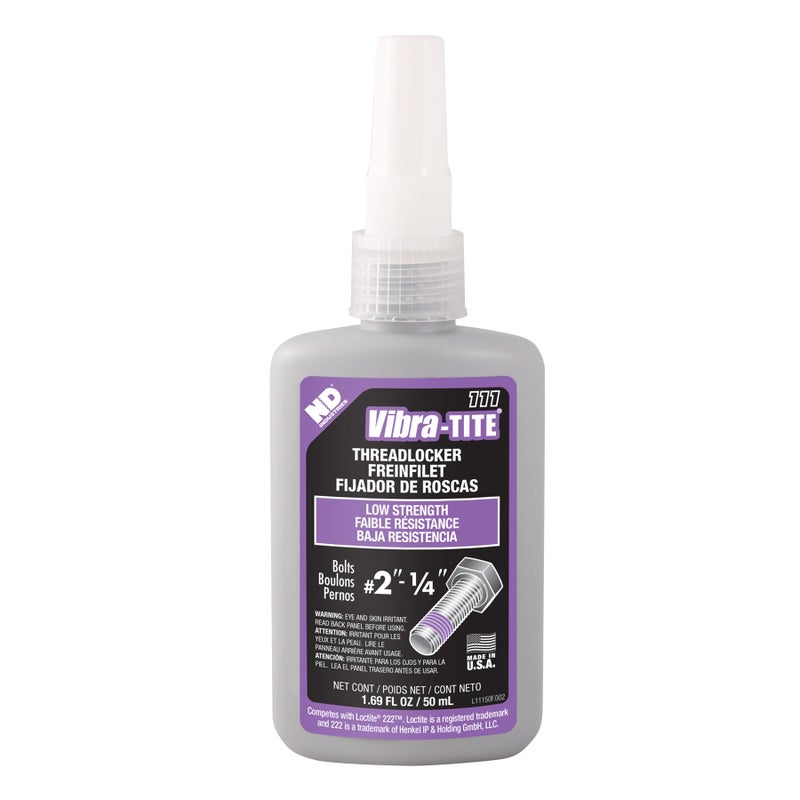 Vibra-TITE - 11150 111 Low Strength Removable Anaerobic Threadlocker, 50 ml Bottle, Purple - Image 2