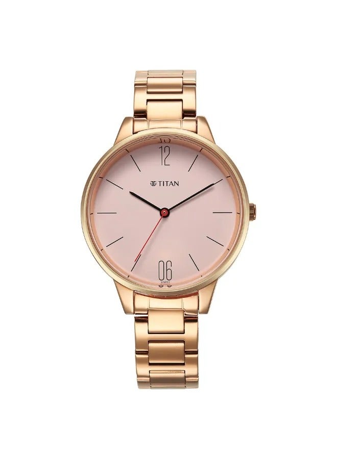 TITAN ساعة يد نسائية تناظرية بشكل دائري من الفولاذ المقاوم للصدأ - 2648WM04 - 43.5 مم - Image 1