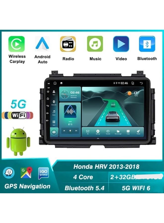 Smart One Android System for Honda Vezel / HR-V (2013–2022) – 9-Inch Touchscreen Car Stereo with Bluetooth, Mirror-Link, Wi-Fi, Wireless CarPlay, FM Radio, GPS Navigation, and Reverse Camera (1GB + 32GB) - Image 2