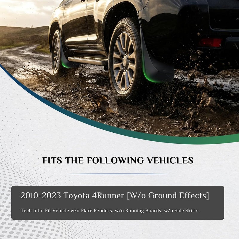 QUYDDC Mud Flaps for 2010-2023 Toyota 4Runner - Front and Rear Splash Guards - Image 2