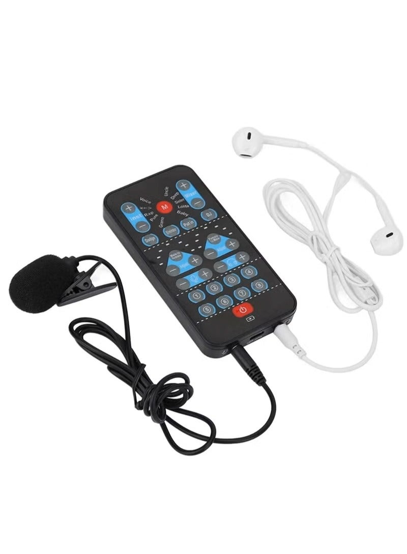 Live Sound Card Voice Changer,Handheld Sound Card Mini Voice Changer Device 8 Fixed Sound Effects Plug and Play,Gaming Recording,for Mobile Phone Computer - Image 1