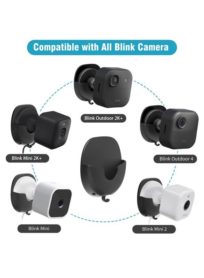 SIBADA Blink Camera Wall Mount Holder 3 Pack, No Drill No Screws Bracket for Blink Mini/Mini 2/Blink Outdoor 4/Blink Indoor Cameras, Strong Adhesive Durable for Blink Cameras, Easy to Install (Black) - Image 2