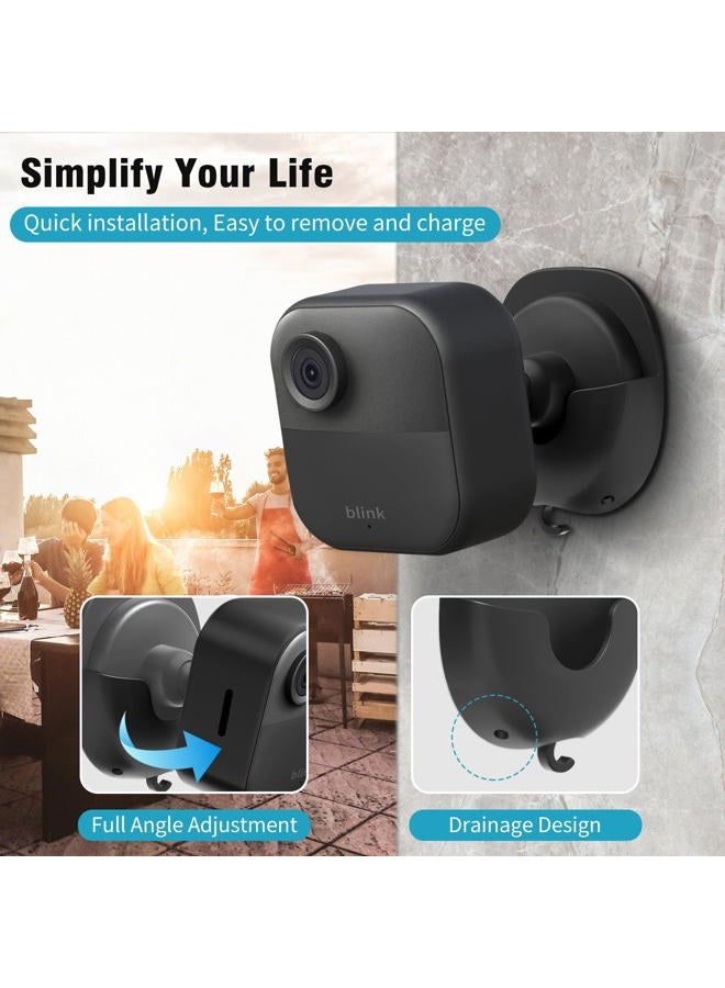 SIBADA Blink Camera Wall Mount Holder 3 Pack, No Drill No Screws Bracket for Blink Mini/Mini 2/Blink Outdoor 4/Blink Indoor Cameras, Strong Adhesive Durable for Blink Cameras, Easy to Install (Black) - Image 4