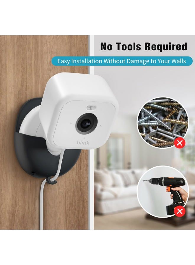 SIBADA Blink Camera Wall Mount Holder 3 Pack, No Drill No Screws Bracket for Blink Mini/Mini 2/Blink Outdoor 4/Blink Indoor Cameras, Strong Adhesive Durable for Blink Cameras, Easy to Install (Black) - Image 5