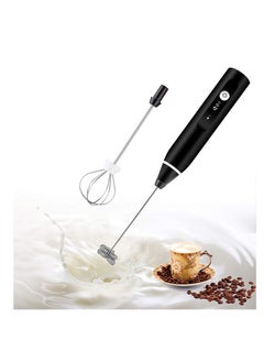 Rock Pow Milk Frother - Hand-Held Electric Whisk Portable Coffee frother USB Rechargeable 3-Speed Milk frother Beverage Mixer for Matcha Cappuccino with 2 Stainless Steel Whisk and 1 Cleaning Brush  - Image 5