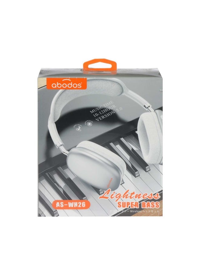 ABODOS AS-WH26 Wireless Headset – Super Bass Bluetooth Headphones, Foldable Over-Ear Design, Built-in Microphone, Long Battery Life, Comfortable Ear Cushions - Image 3