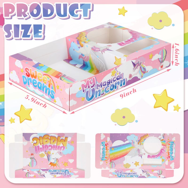 Marsui 20 Pcs Unicorn Popcorn Boxes Movie Night Snack Trays Unicorn Popcorn Trays Movie Night Snack Trays Hold Popcorn Candy Food Drink Unicorn Birthday Party Supplies Snack Treat Box Cookie Container - Image 3