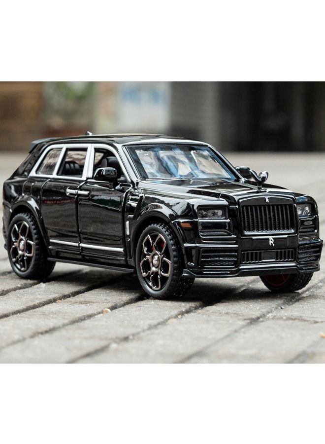 1:36 Rolls Royce Cullinan Car Model Toy, Zinc Alloy Pull Back Toy Car, Sound and Light Pull Back Model Car, Alloy Collectible Toy, Black  - Image 3