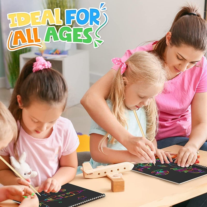 Firstly 2 Scratch Notebooks+ 2 Stylus| Party Bag Fillers for Kids, Prize Box Fillers for Kids Party Kid Party Favours Small Toy for Game Prizes - Image 3