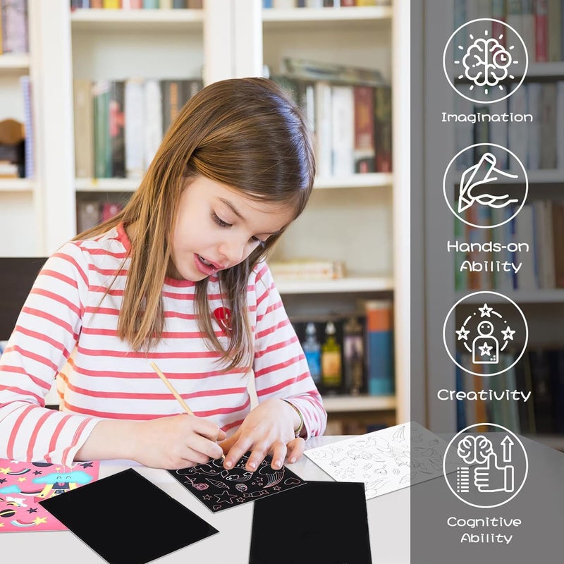 Firstly 2 Scratch Notebooks+ 2 Stylus| Party Bag Fillers for Kids, Prize Box Fillers for Kids Party Kid Party Favours Small Toy for Game Prizes - Image 5