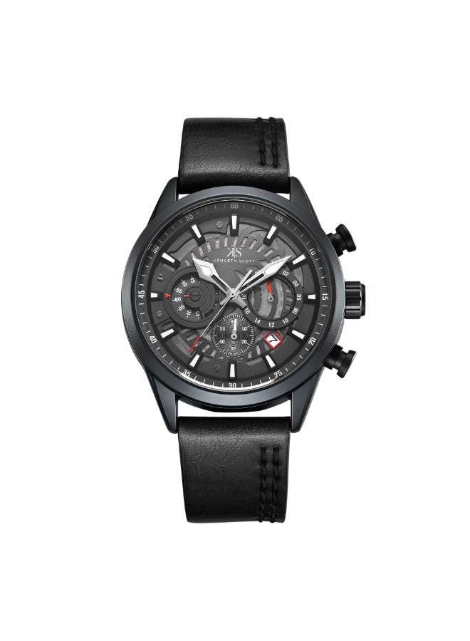 KENNETH SCOTT Men's PU Chronograph Watch K25107-BLBB - 44 mm  - Image 1