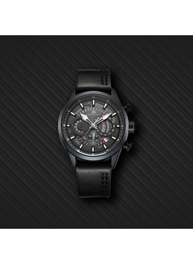 KENNETH SCOTT Men's PU Chronograph Watch K25107-BLBB - 44 mm  - Image 4