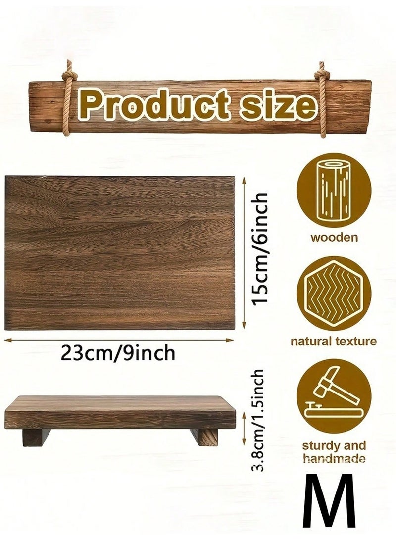 صينية صابون خشبية طبيعية وحامل ديكور – منظم حمام ومطبخ ريفي متعدد الاستخدامات، عرض للعداد للنباتات والشموع والمجوهرات ومستحضرات السبا – صغيرة الحجم مقاومة للماء، ديكور منزلي على طراز المزرعة - Image 3