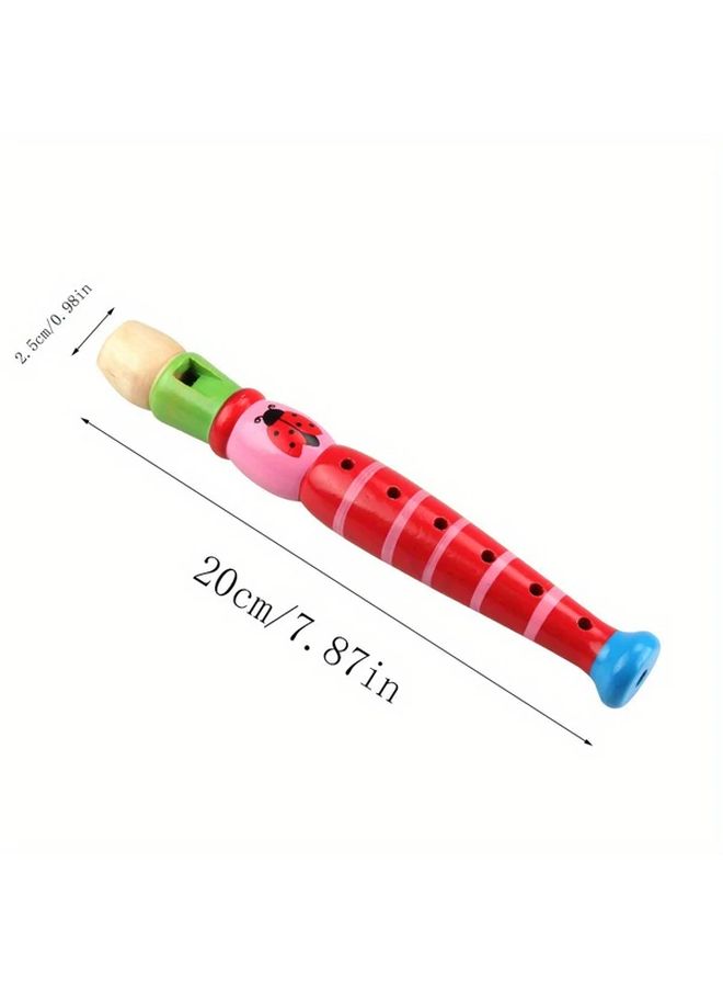 1pc Colorful 6 Hole Wooden Flute Recorder Instrument For Party Favors Classroom Prizes - Image 2