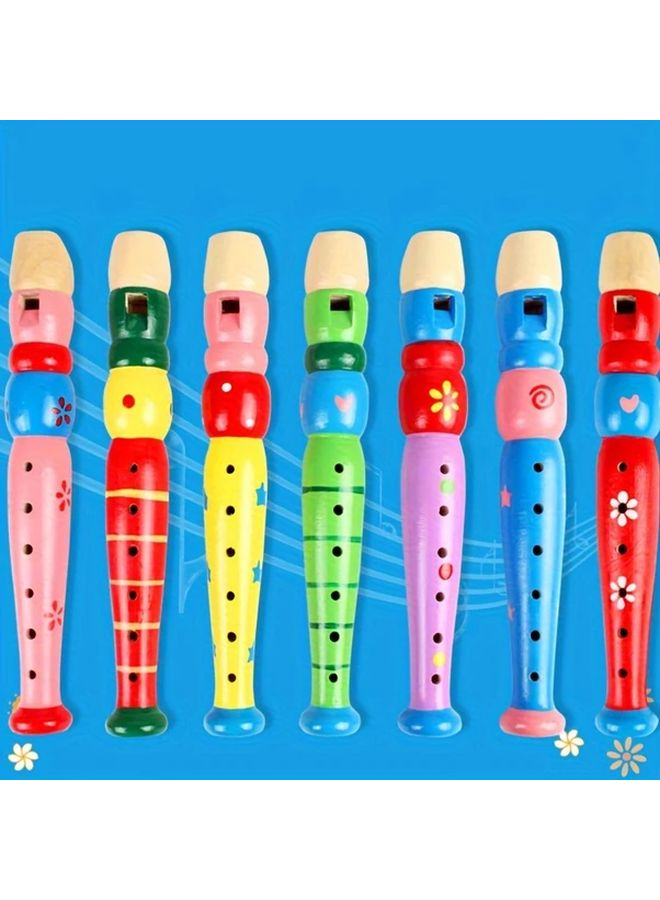 1pc Colorful 6 Hole Wooden Flute Recorder Instrument For Party Favors Classroom Prizes - Image 5