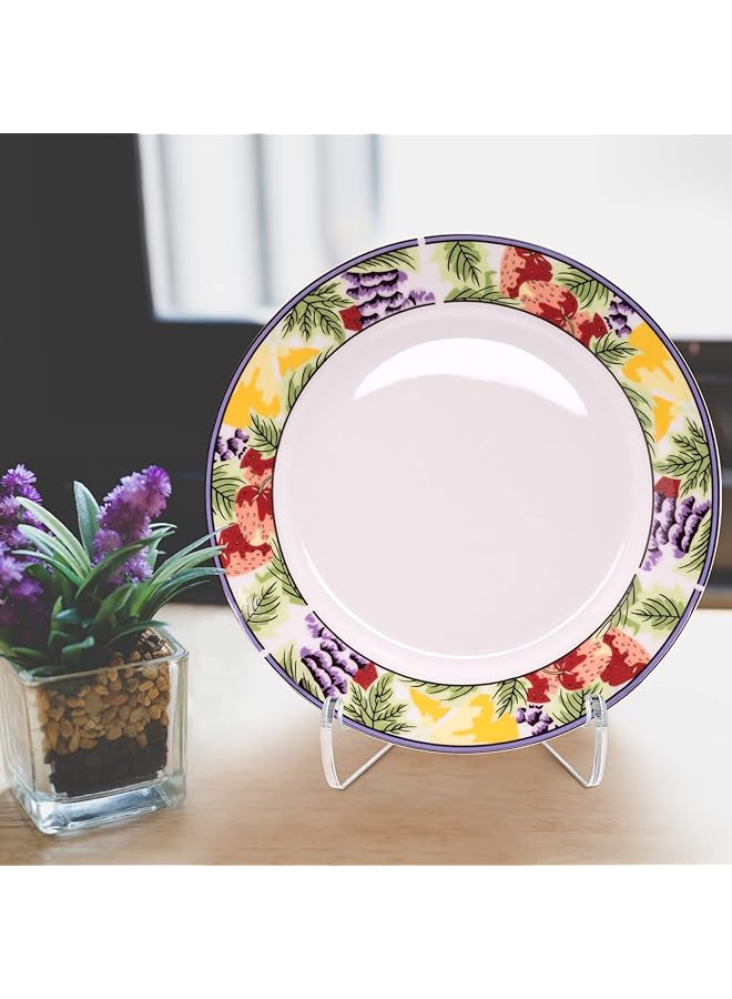 إيروريكس حامل لوحة أكريليك شفاف مسطح مكون من قطعتين مع أرفف دعم عميقة وحامل لوحة أكريليك شفاف على سطح الطاولة وحامل صور وحامل أطباق للديكورات المنزلية والكتب مقاس 3 × 2.6 × 2.2 بوصة - Image 3