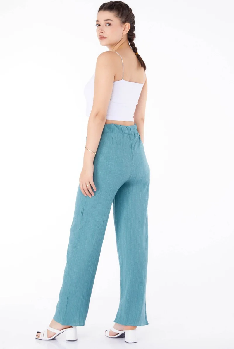 Tofisa Plain Mid Women's Green Casual Trousers - 25627