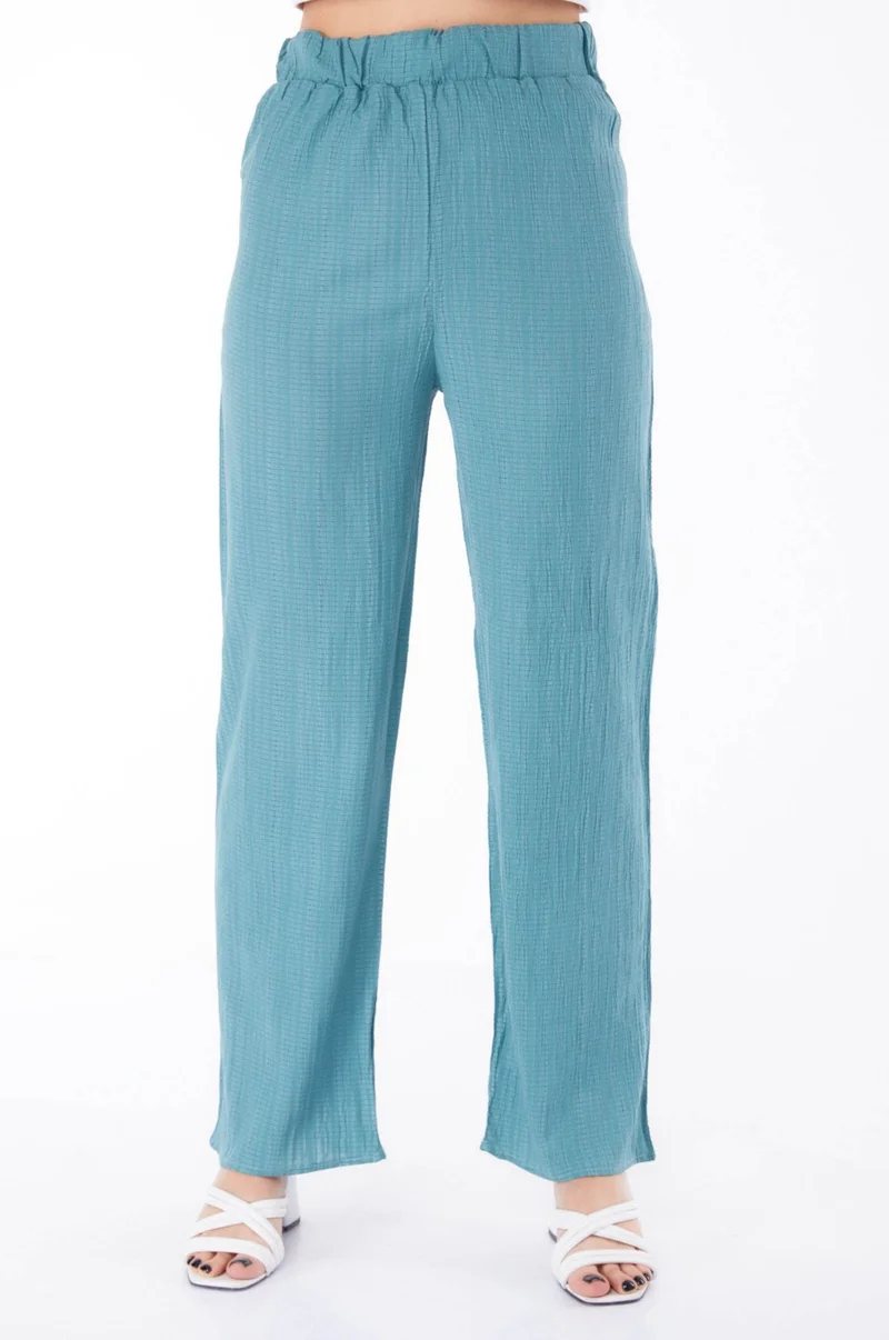 Tofisa Plain Mid Women's Green Casual Trousers - 25627