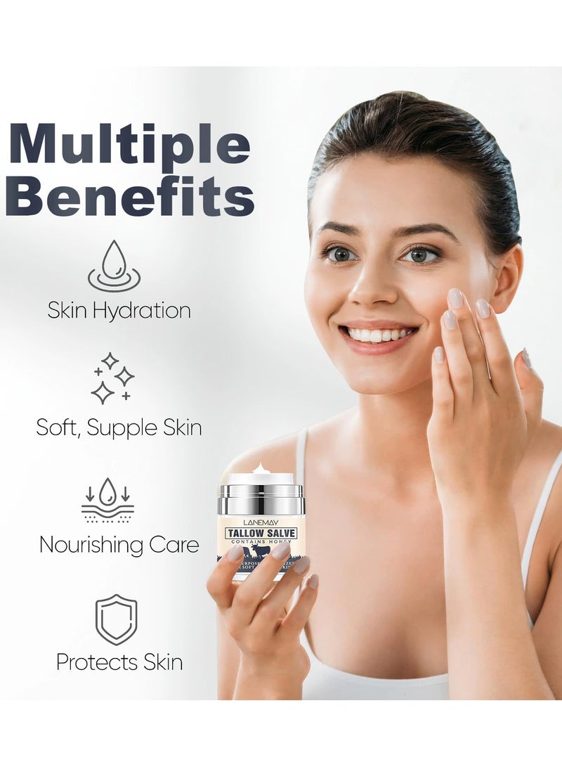 LANEMAY Tallow Cream Deep Moisturizing Milk Face Cream Nourishing Skin Repair Balm for Dry and Sensitive Skin - Image 3