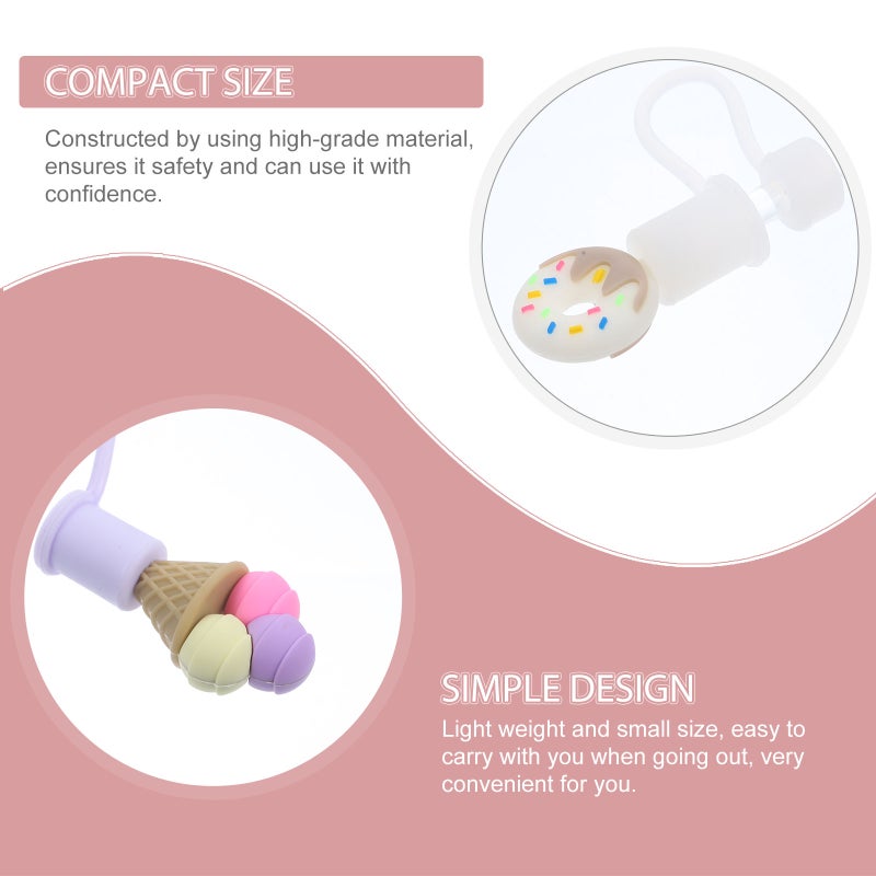 4Pcs Cartoon Covers Adorable Dust Covers Drinking Caps Small Caps - Image 2