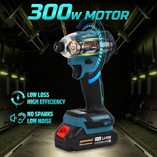 TOMAHAWK® BSD-8200 Brushless Cordless Screwdriver/Impact Driver - 2 Battery with 20V, 2.0Ah, 180 Nm, 2400 RPM, 10Mm Chuck capacity, 2 Speed Mode - Image 3