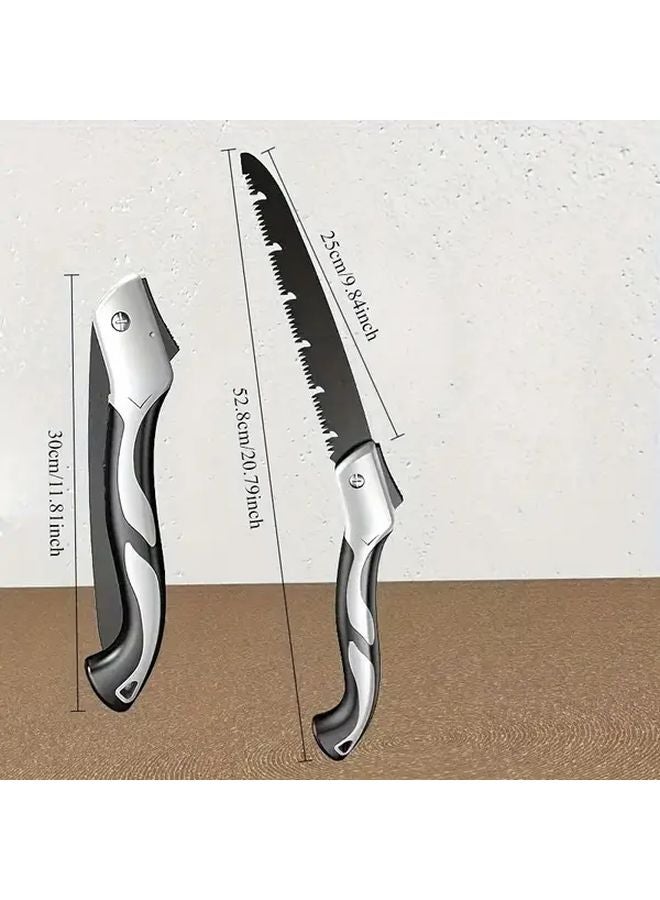 250MM Folding Saw High Carbon Steel 3 Sided Sharp Blade Garden Pruning Logging Tool - Image 1