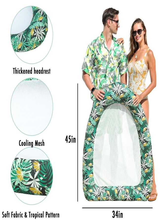 FindUWill Inflatable Pool Floats for Adult, Fabric-Covered Comfort Pool Lounge Chairs, Multi-Purpose Tanning Pool Lounger, 45" Large Pool Floaties Swimming Pool Accessories - Image 3