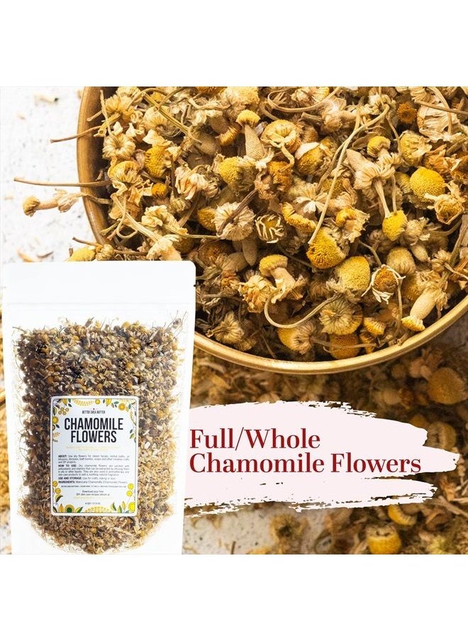 Better Shea Butter - Chamomile Flowers | Bulk Size | Edible Dry Flowers for Relaxing Chamomile Tea | Use These Dried Herbs for Bath, Soap Making and Other DIY Projects | 4 oz - Image 1