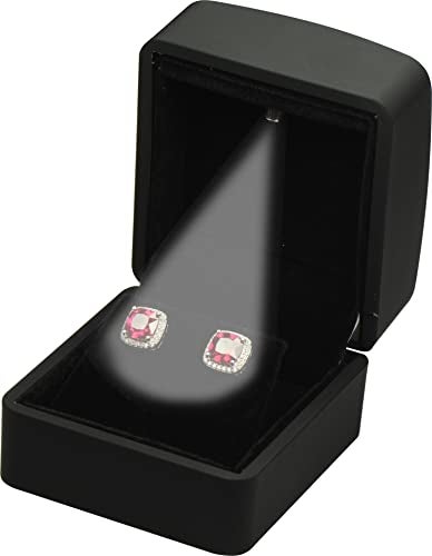 LAODA LED Earring Jewelry Gift Box for Wedding, Proposal, Birthday...Luxury LED Diamond Stud Earring Jewelry Gift Box with Light for Women for Men (Black Earring Box) - Image 2
