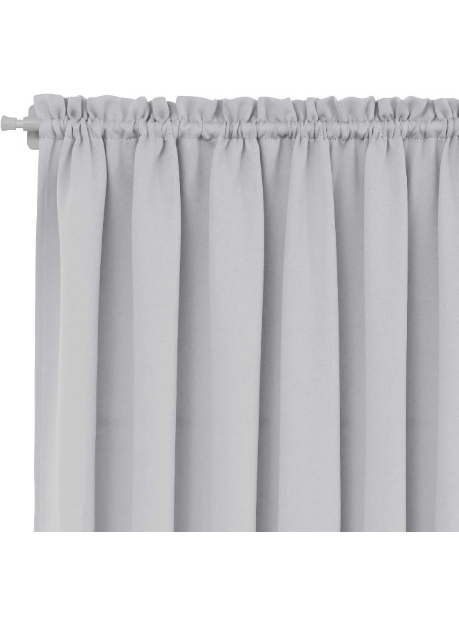 Deconovo Door Curtain Blackout Door Window Curtains for Front Door French Door Curtains with Tieback Door Blinds for Door Window, Silver Grey, W25 x L40, 1 Panel - Image 5