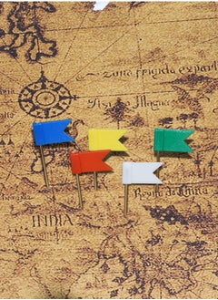Excefore Colored Flag Map Push Pins - 300 Pack Multicolored Decorative Travel Map Tacks Plastic Head with Steel Point for Cork Bulletin Board, Picture Hanging at Home Office School (5 Assorted Colors)  - Image 2
